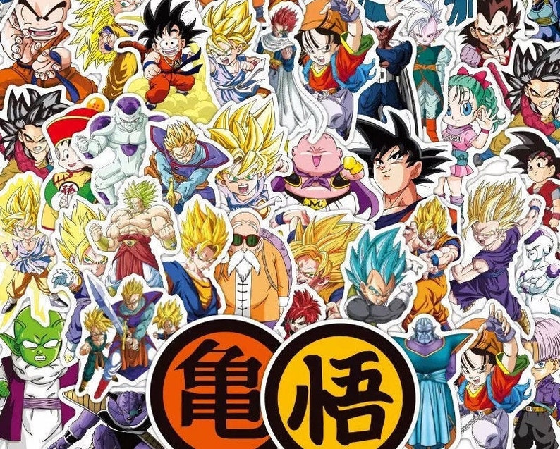 Lot Japanese Goku Anime Random Sticker Pack Guitar Skateboard Laptop Luggage Dragon Ball Stickers 50100 PCS Pack Vinyl Waterproof