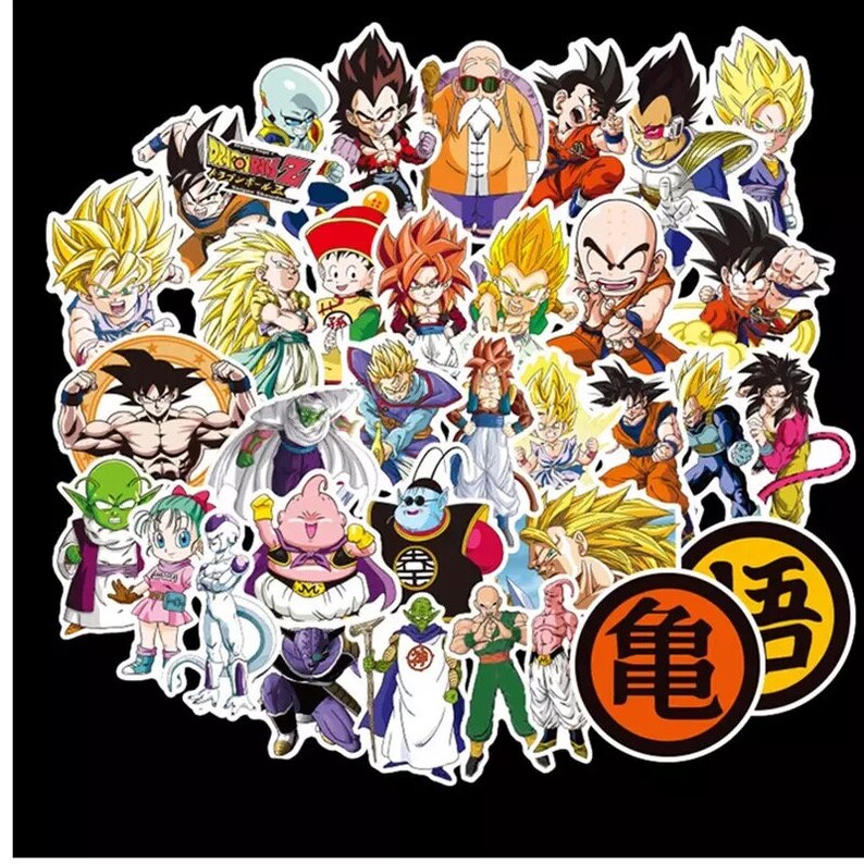Lot Japanese Goku Anime Random Sticker Pack Guitar Skateboard Laptop Luggage Dragon Ball Stickers 50100 PCS Pack Vinyl Waterproof