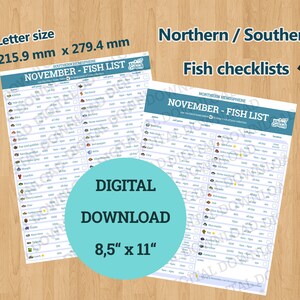 ACNH Fish Checklist November Animal Crossing New Horizons | Etsy