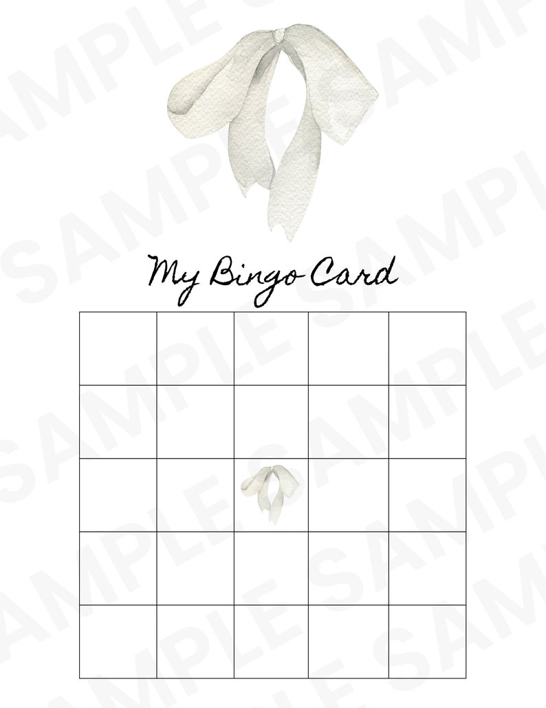 Bow Bingo Card, Editable Bingo Cards, Bingo Cards 2024, Printable Bingo Bow Bingo Card, Editable Bingo Cards, Bingo Cards 2024, Printable Bingo