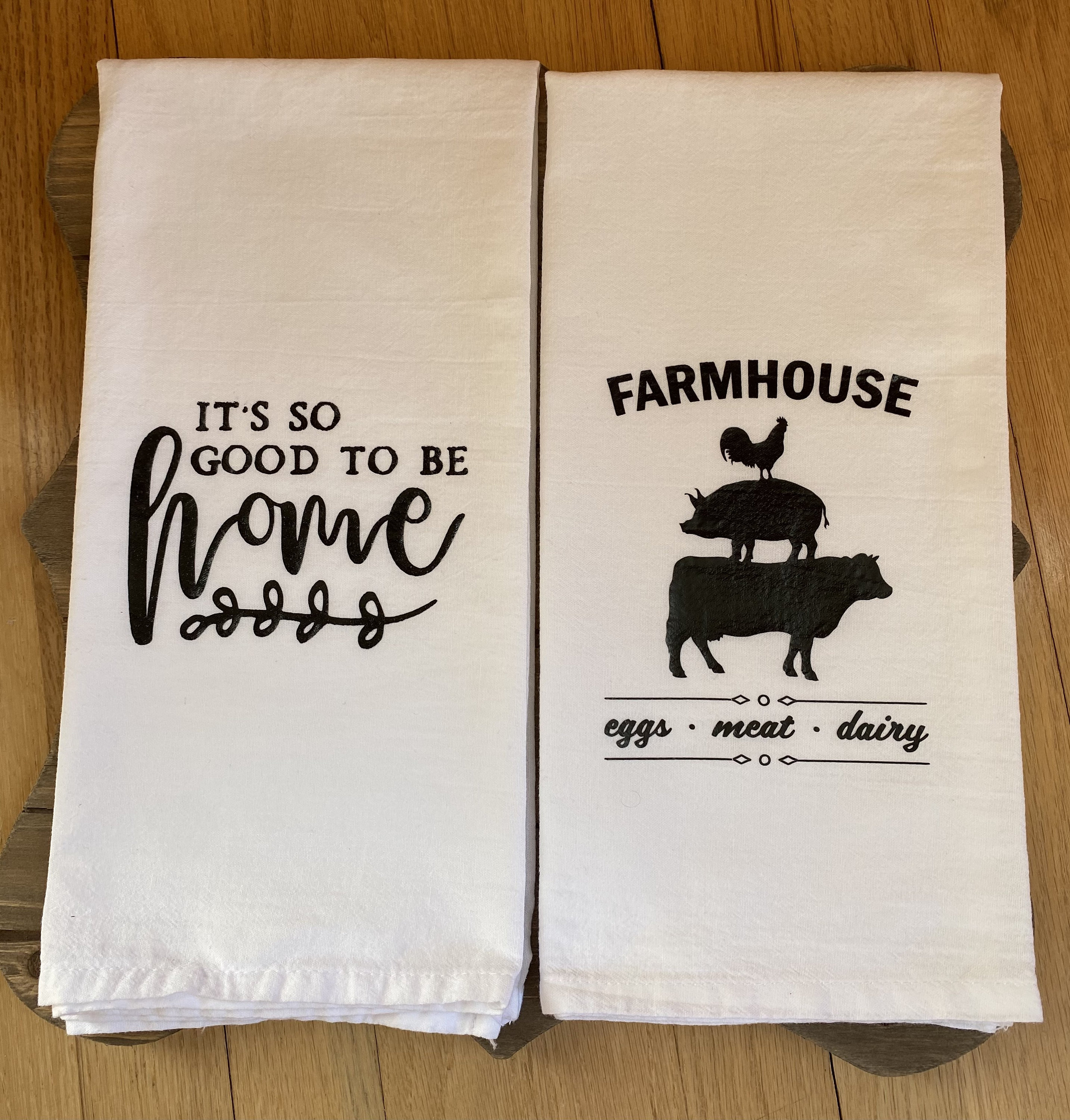 New W Tag Flour Sack Dish Towels Lot 2 20X 20” Country Farmhouse