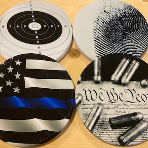Police Officer Coaster Set, Law Enforcement Gift, Thin Blue Line Coaster, Police Appreciation Gift, Police Drink Coaster, Police Gift Idea