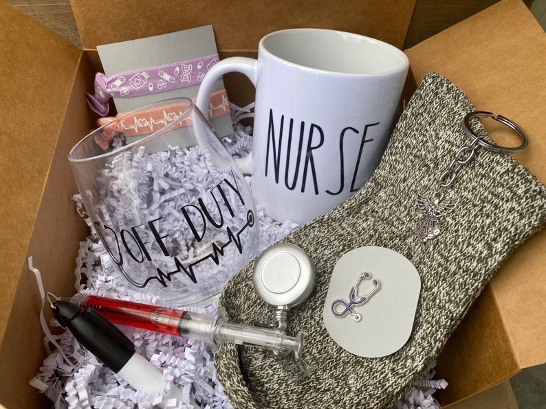 Nurse Care Package Gift Box, Nurse Thank You Gift Basket, Nurses Week Gift Set, Nurse Appreciation, Healthcare Gift, Nurse Graduation Gift image 1