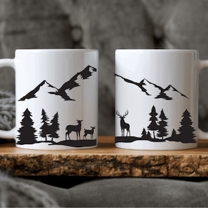 Black Camo Coffee Mug Gift for Him Gift for Camper Military Hunter