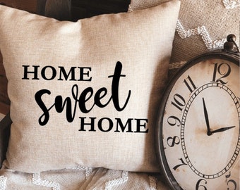 Home Decorative Pillow, Farmhouse Decor Pillow,  Home Sweet Home Pillow, Wedding Gift, Entryway Pillow, Porch Pillow, Housewarming Gift,