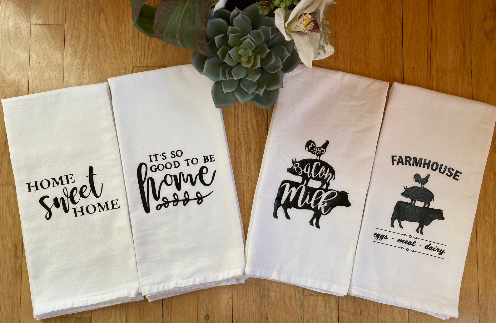 Farmhouse Kitchen Towels Farmhouse Flour Sack Towels Country Etsy