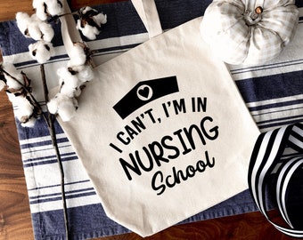 Nursing School Canvas Tote Bag, Nurse Canvas Tote Bag, Reusable Canvas Nurse Tote Bag, Future Nurse Gift, Nurse Reusable Shopping Bag