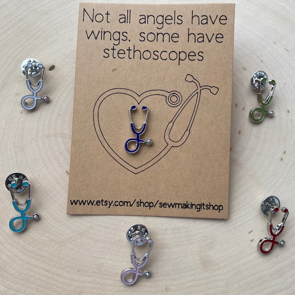 Tny Stethoscope Enamel Pn | Accesoros Enfermera, Regalos Para Medcos, Joyas Para La Mano