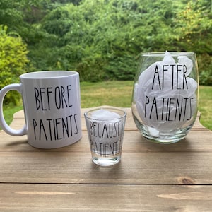 Before Patients, After Patients Wine and Coffee Gift Set, Nurse Coffee Wine Set, Healthcare Wine, Nurse Wine Set, Nurse Graduation Gift