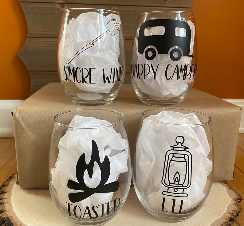 Camping Wine Glass Set Camping Drinking Glasses Gift for Etsy