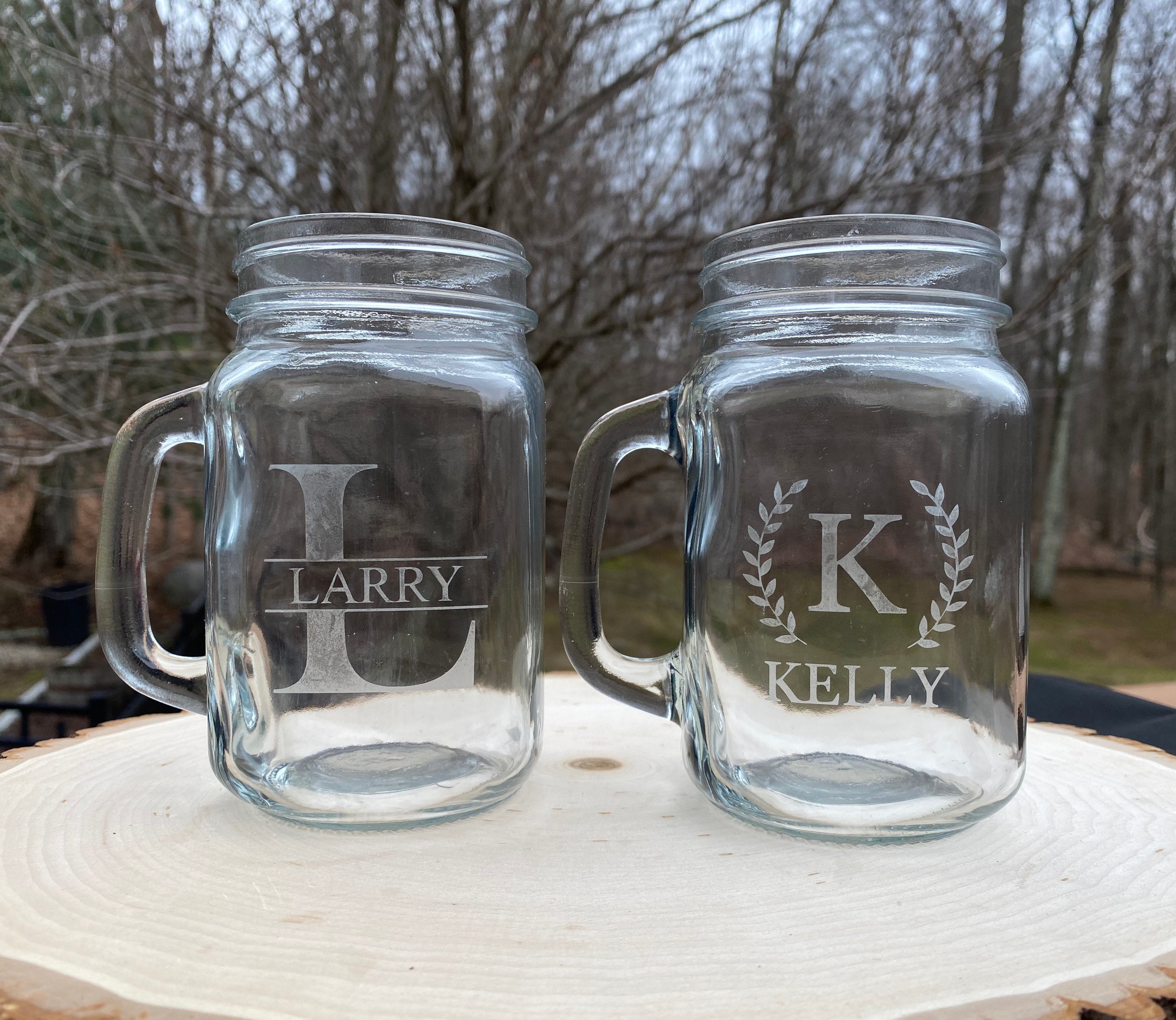 Personalized Mason Jar Glasses, Monogrammed Mason Jars, Custom Mason ...
