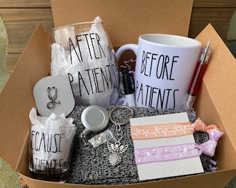 Before Patients, After Patients, Nurse Wine and Coffee Gift Set, Funny Nurse Gift, Healthcare Graduation, Appeciation Gift, Nurse Christmas