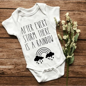 Rainbow Baby Pregnancy Announcement Baby Onesie, After Every Storm There Is A Rainbow Baby Announcement, Rainbow Baby Pregnancy After Loss