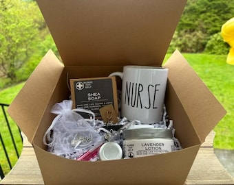 Nurse Care Package Gift Box, Nurse Spa Thank You Gift Basket, Nurses Week Gift, Nurse Appreciation, Nurse Coffee Gift, Nurse Graduation