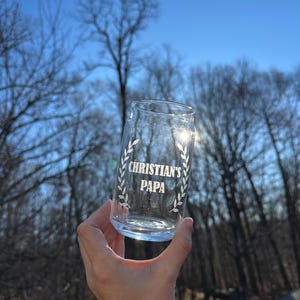 Personalized Etched Beer Can Glass, Gift Beer Drinking His Gift Idea, Father&#39;s Day Gift, Monogrammed Beer Glass Can, Bar Gift Idea