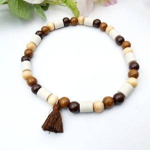 EM ceramic collar dog chain, cat collar wooden beads for dogs and cats, natural tick protection, tick collar, flea protection