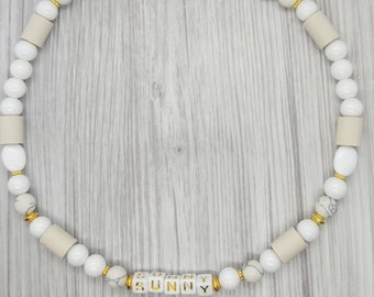EM ceramic collar, dog chain with magnesite, rock crystal for dogs and cats, natural tick protection, tick collar, healing stone