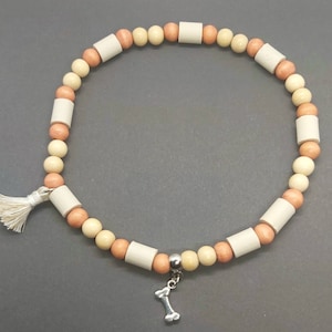 EM ceramic collar with wooden beads for dogs and cats, natural tick protection, tick collar, rainbow, jewelry collar