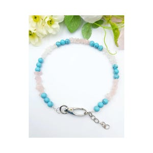 Gemstone healing stone collar for dogs, cats, dog chain turquoise rose quartz mountain jewelry collar vitalizing fear of new things security