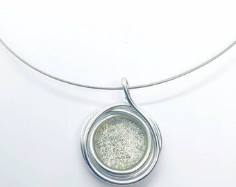 Necklace, choker with pendant unique, gift, woman, Christmas, glitter