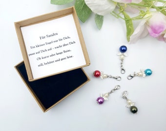 Guardian Angel Beads 13 Colors Gift 2 Variants Bag Dangle Key Ring Souvenir Wife Girlfriend Birthday Lucky Charm Charm