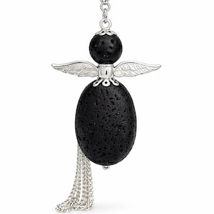 Ángel, colgante de piedra perfumada, ángel guardián para coche, amuleto de la suerte, aromaterapia, lava, collar, licencia de conducir
