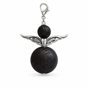 Angelo XL, ciondolo in pietra profumata, auto angelo custode, portafortuna, aromaterapia, lava, collana, regalo