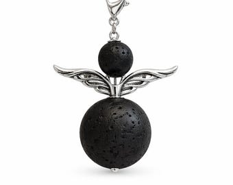 XL Angel, Scented Stone Pendant, Guardian Angel Car, Lucky Charm, Aromatherapy, Lava, Necklace, Gift