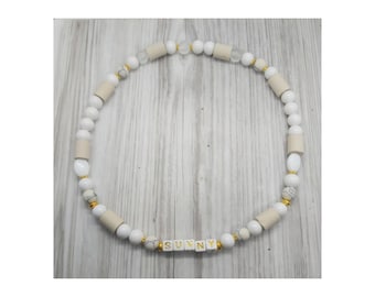 EM Ceramic Collar, Dog Necklace with Magnesite, Rock Crystal for Dogs and Cats, Natural Tick Protection, Tick Collar, Healing Stone