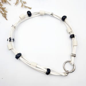 EM ceramic collar, dog chain, for dogs, cats, natural tick protection, tick collar, jewelry collar, flea collar, white