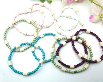 Delicate EM ceramic collar, dog necklace with gemstones, healing stones wooden beads dogs, cats, natural tick protection, flea collar