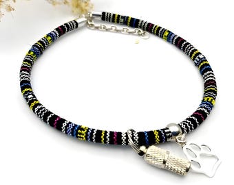 Brand collar dog, cat collar dog chain Ethno Hippie Aztec with address tag for dog tag, accessory, jewelry collar, gift