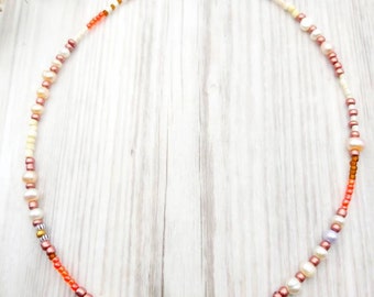 Delicate handmade necklace, choker, freshwater pearls, summer, colorful, gift