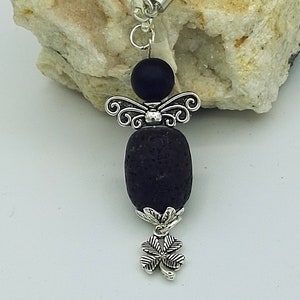 Angel, pendant, guardian angel, leather strap, car, lucky charm, aromatherapy, lava, necklace, charm