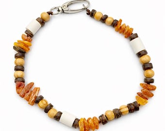 EM Ceramic Collar with Amber for Dogs and Cats, Dog Collar, Natural Care, Amber Collar