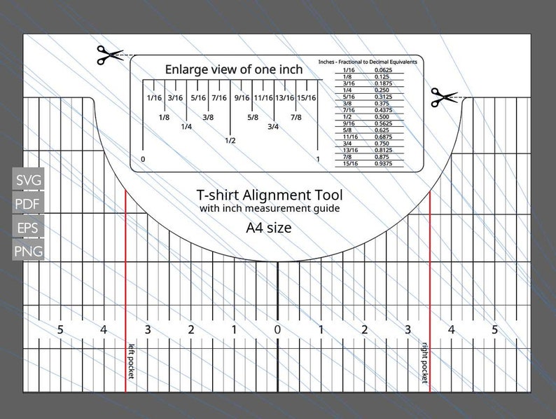 Download Printable T-shirt Alignment Tool T-shirt Ruler svg T-shirt | Etsy