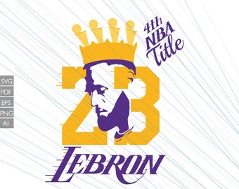 LeBron James SVG: Lakers Silhouette, 4th Title Win (Digital Files)