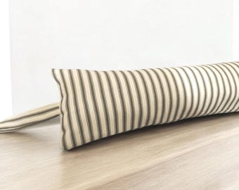 Striped Cotton Weighted Draft Excluder: Custom Length Door Stopper