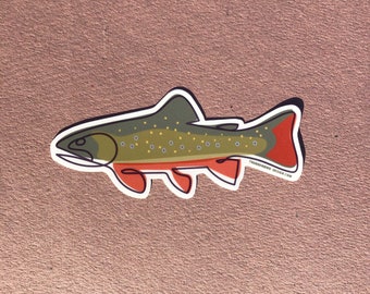 Single Line Brook Trout | Matte Decal