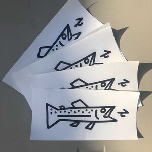 Icon Forelle Aufkleber – Fliegenfischen Transfer Sticker für individuelle Tackle Boxen und Ausrüstung