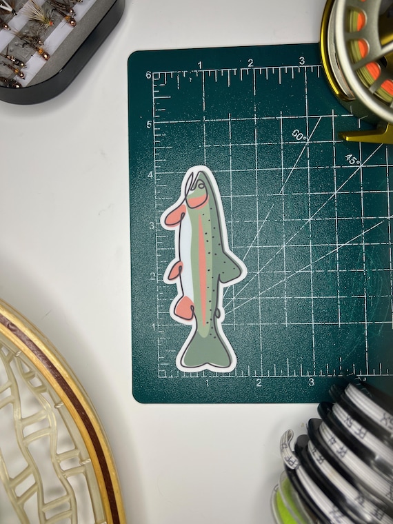 Autocollant HD Truite Arc-en-ciel – 13x13 Cm – Pour Boîte, Ordi, Pêche à La Mouche