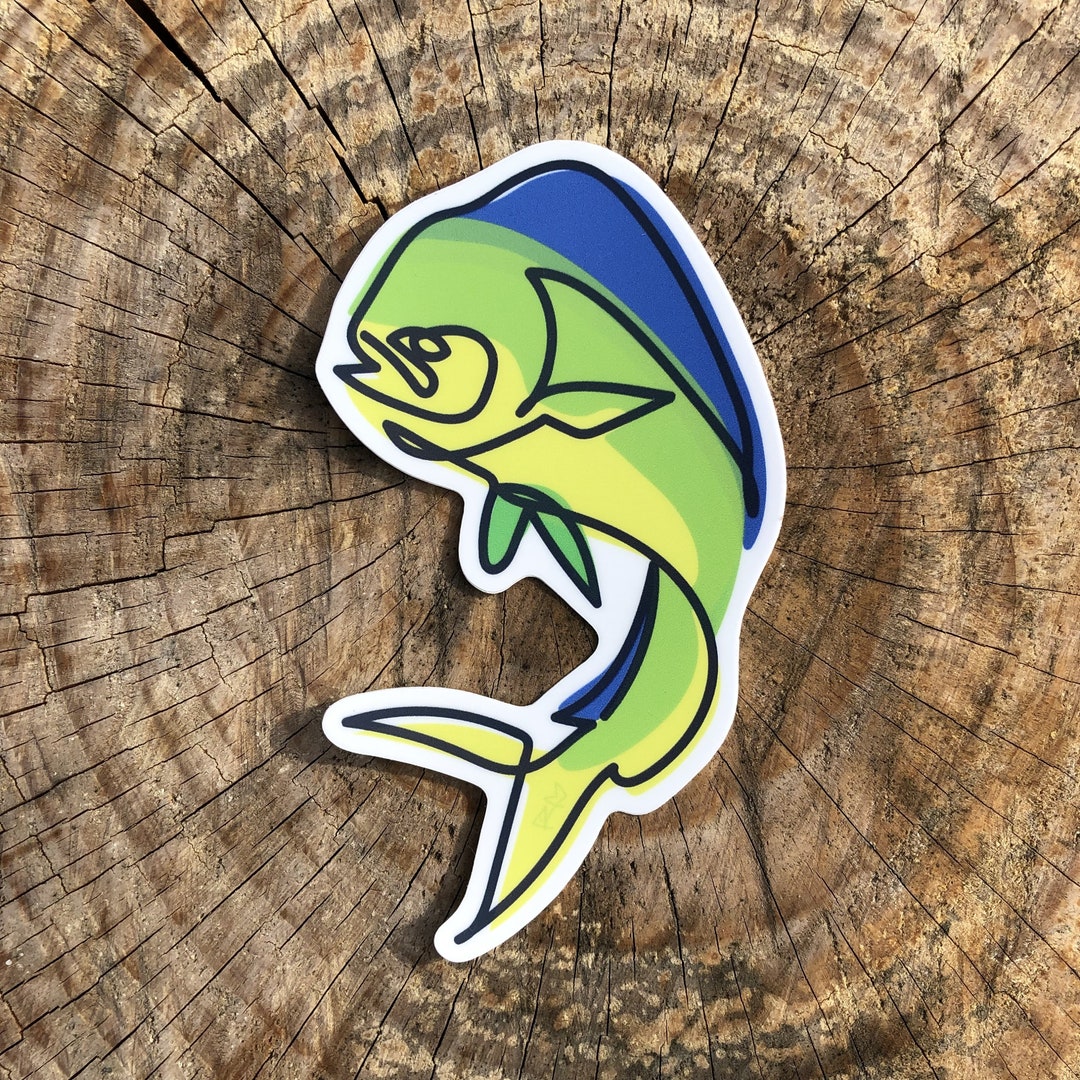 5 Single Line Mahi Mahi Decal Etsy