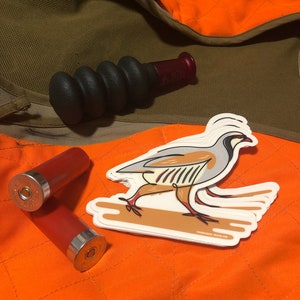 Chukar Upland Bird Single Line Matte Decal – Vinyl Sticker for Hunters, Bird Lovers, Cars, & Gear