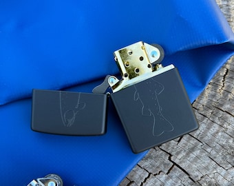 Trout Zippo Lighter, Fly Fishing Gift, Minimal Line Art Lighter for Fisherman & Outdoorsman
