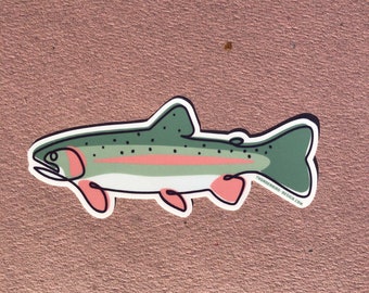 Mat vinyl sticker regenboogforel | Kunst vliegvissen