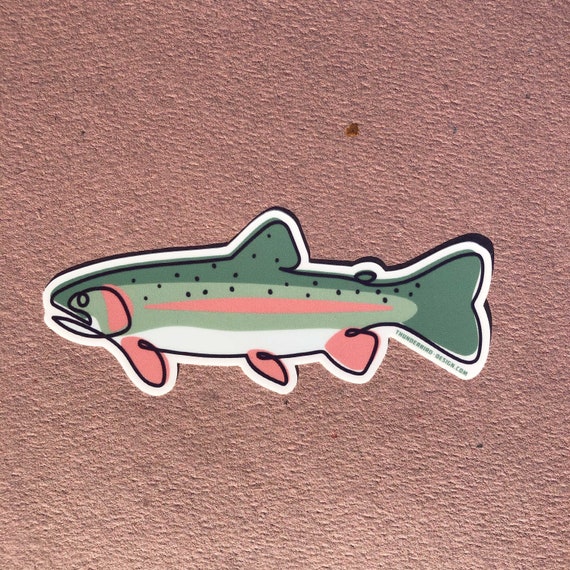 Single Line Rainbow Trout Matte Decal, Fly Fishing Art, Vinyl Sticker,  Water Bottle Stickers, Car Decal 