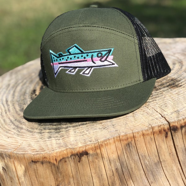 Icon series • Rainbow Trout 7-panel Trucker Hat