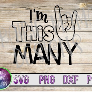 Sono così tanti 2 SVG PNG DXF pdf file di taglio file digitale download digitale mani di roccia 2° compleanno
