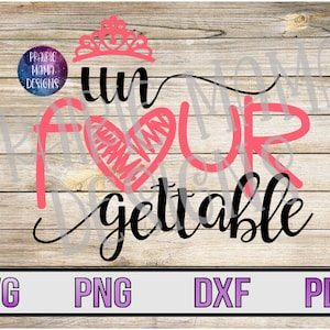 onu quatre gettable couronne anniversaire SVG PNG DXF pdf coupe fichier fichier numérique téléchargement numérique quatrième anniversaire