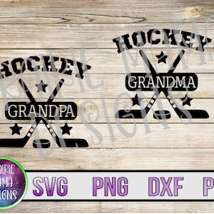 Hockey grand-mère grand-père SVG PNG DXF pdf coupe fichier numérique Télécharger bâtons de hockey